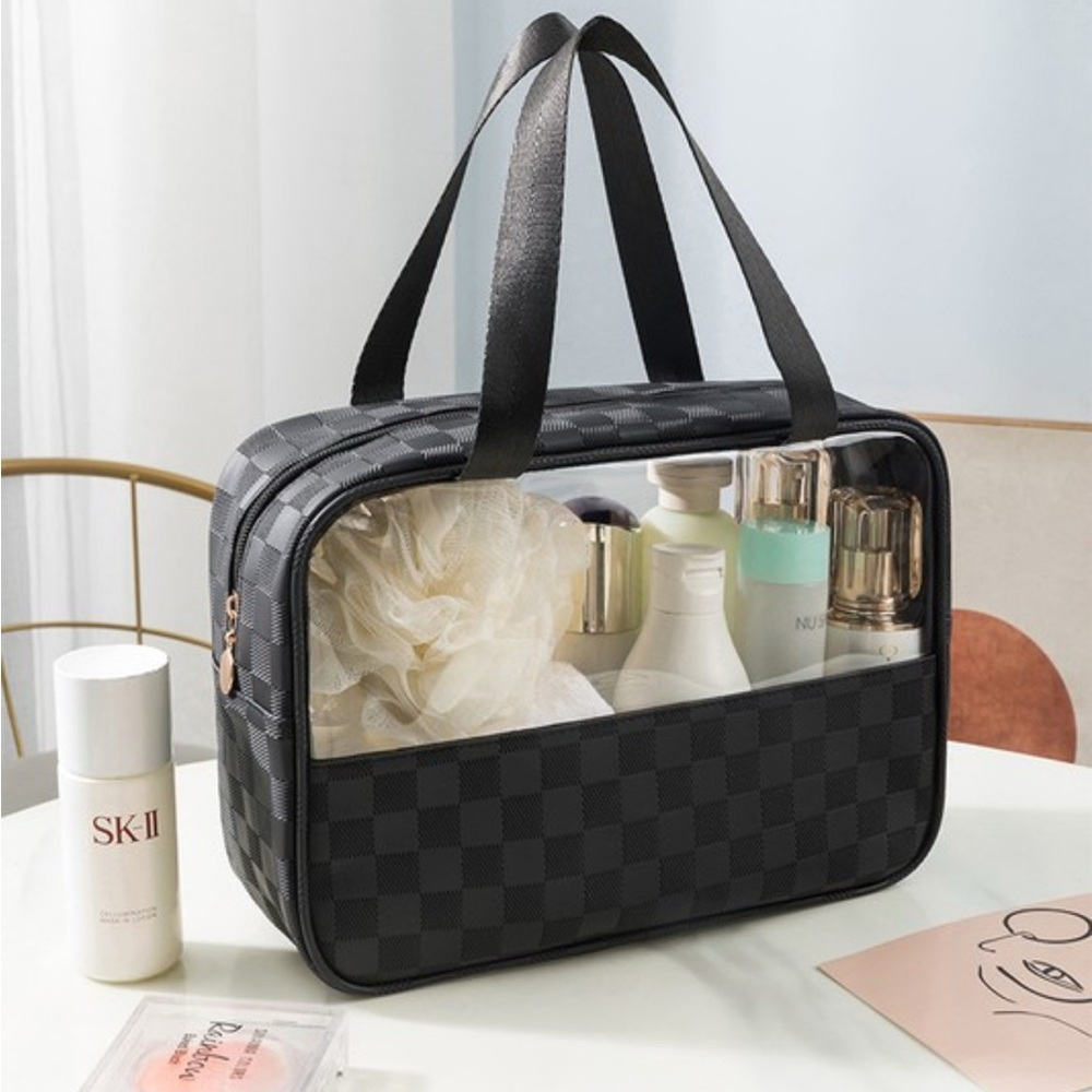 Black Checkered Travel Bag